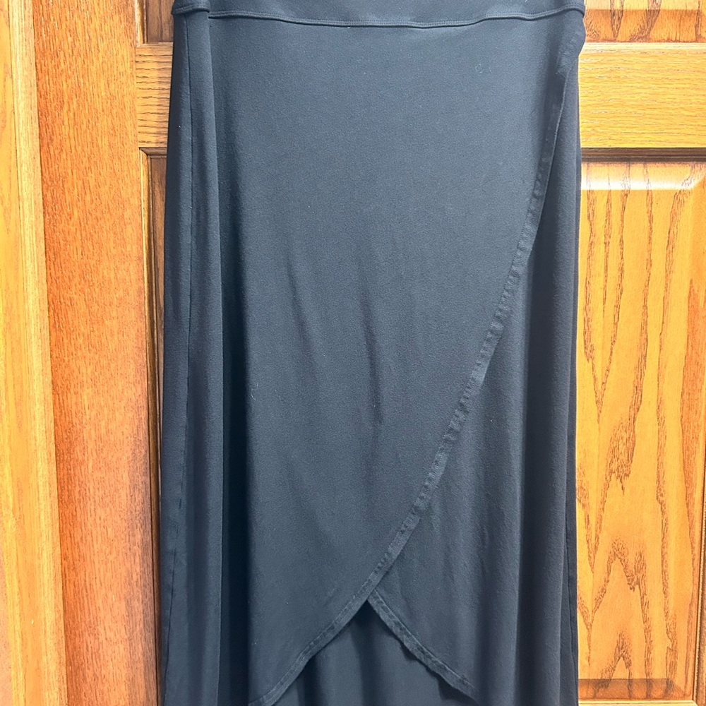 Athleta Black Midi Wrap Skirt